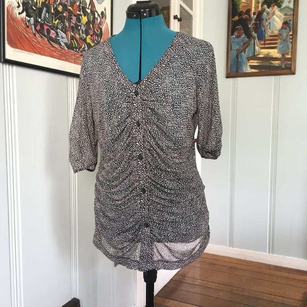 CAbi button up rushed center top L